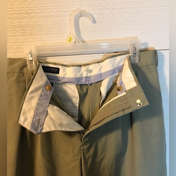 Land’s End tan pleated dress pants, 33 waist - Picture 6 of 12